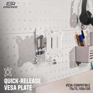 ERGONOZ PANEL02 PEGBOARD DIY ชั้นวางของติดโต๊ะ 2 ขนาด 120 และ 140 cm.