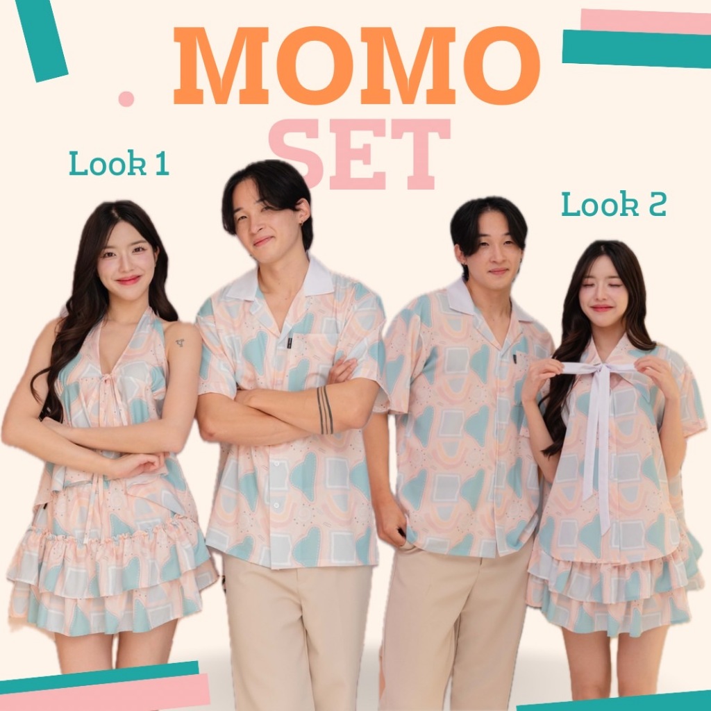 พร้อมส่ง!!*ใช้โค้ด 20% ได้* Minimalpolo Momo Set เชิ้ต shirt เสื้อผูกหน้า กระโปรงกางเกง โปรดอ่านรายละเอียด
