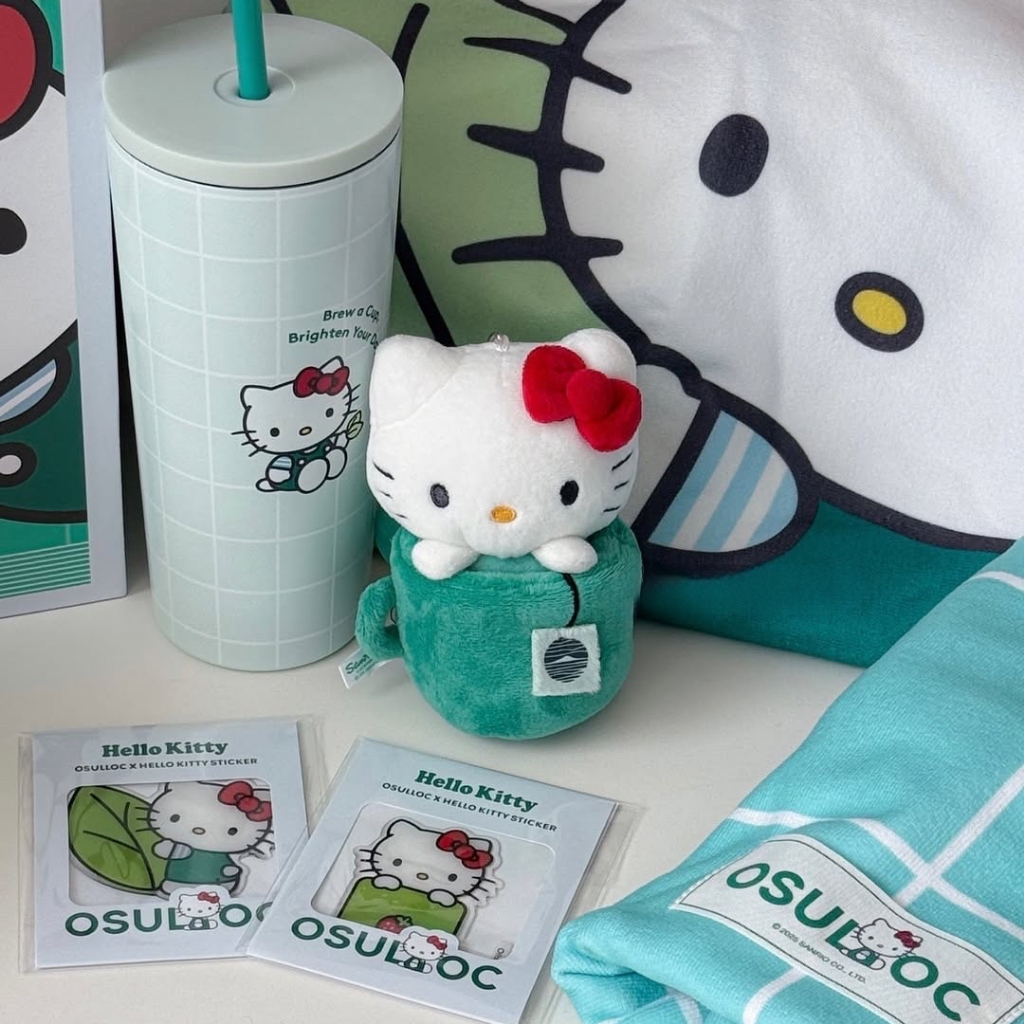 🎀พร้อมส่ง🎀Korea 🇰🇷 osulloc x Hello Kitty Limited Edition 550ml แก้วเก็บความร้อนสีมิ้นต์สแตนเลส - รูปที่ 5