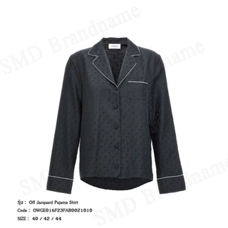 Off-White เสื้อนอนแขนยาวผู้หญิง รุ่น Off Jacquard Pajama Shi…