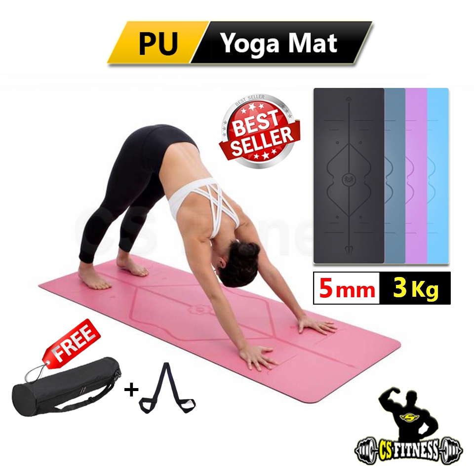 รีวิว เสื่อโยคะยางพารา CS Fitness 5mm กันลื่น หนัก 3Kg พร้อมของแถมพรีเมียม