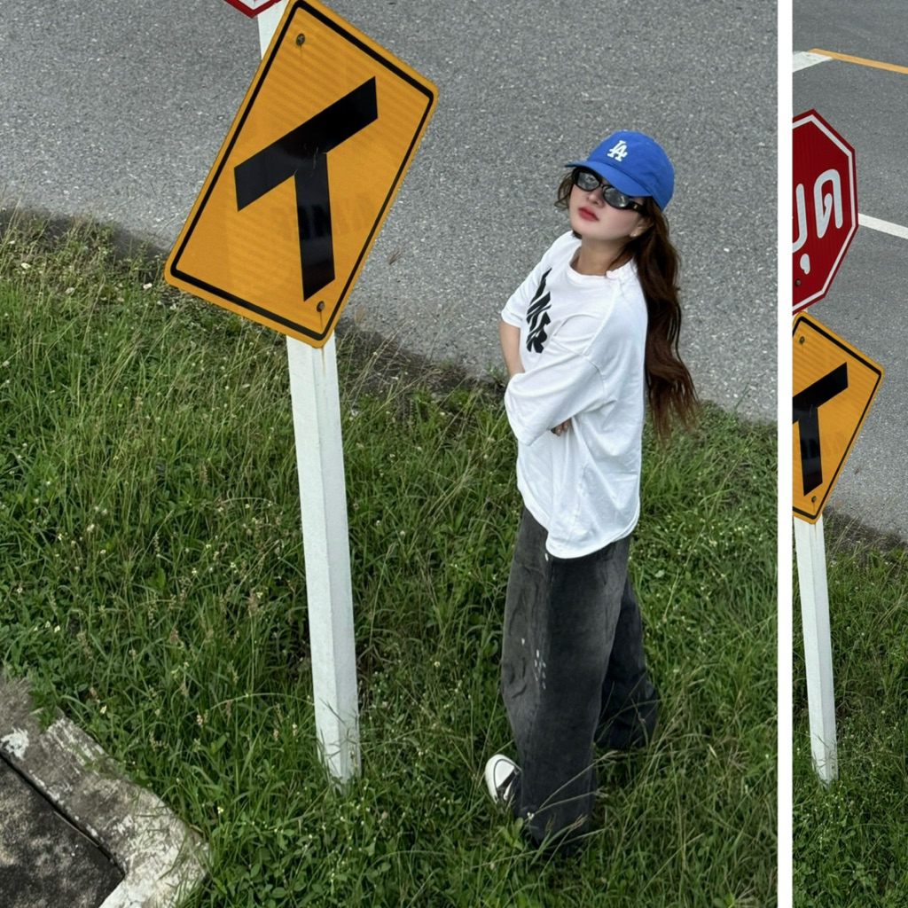 กางเกงยีนส์ทรงบอยเฟรนด์วินเทจ 