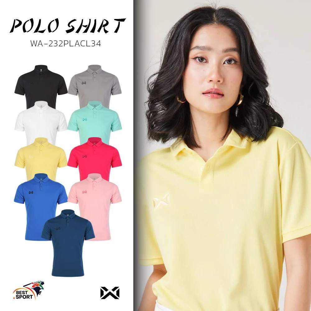 ส่งฟรีไม่มีไม้!!WARRIX เสื้อโปโลวอริกซ์ เสื้อโปโล รุ่น PIN POLO SHIRT รหัสWA-232PLACL34 แท้100%