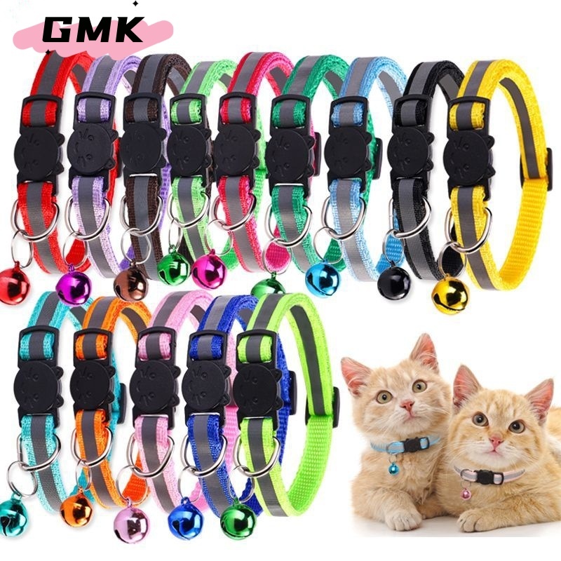 ปลอกคอกระดิ่ง ปลอกคอแมว ปลอกคอหมา แบบปรับขนาดได้ มีหลายสีให้เลือก พร้อมจี้กระดิ่งCW12