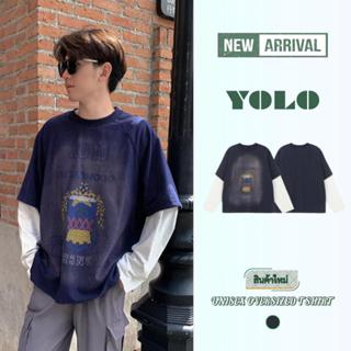 YOLO เสื้อสเวตเตอร์ OVERSIZE เสื้อสเวตเตอร์โอเวอร์ไซส์ คอกลม…