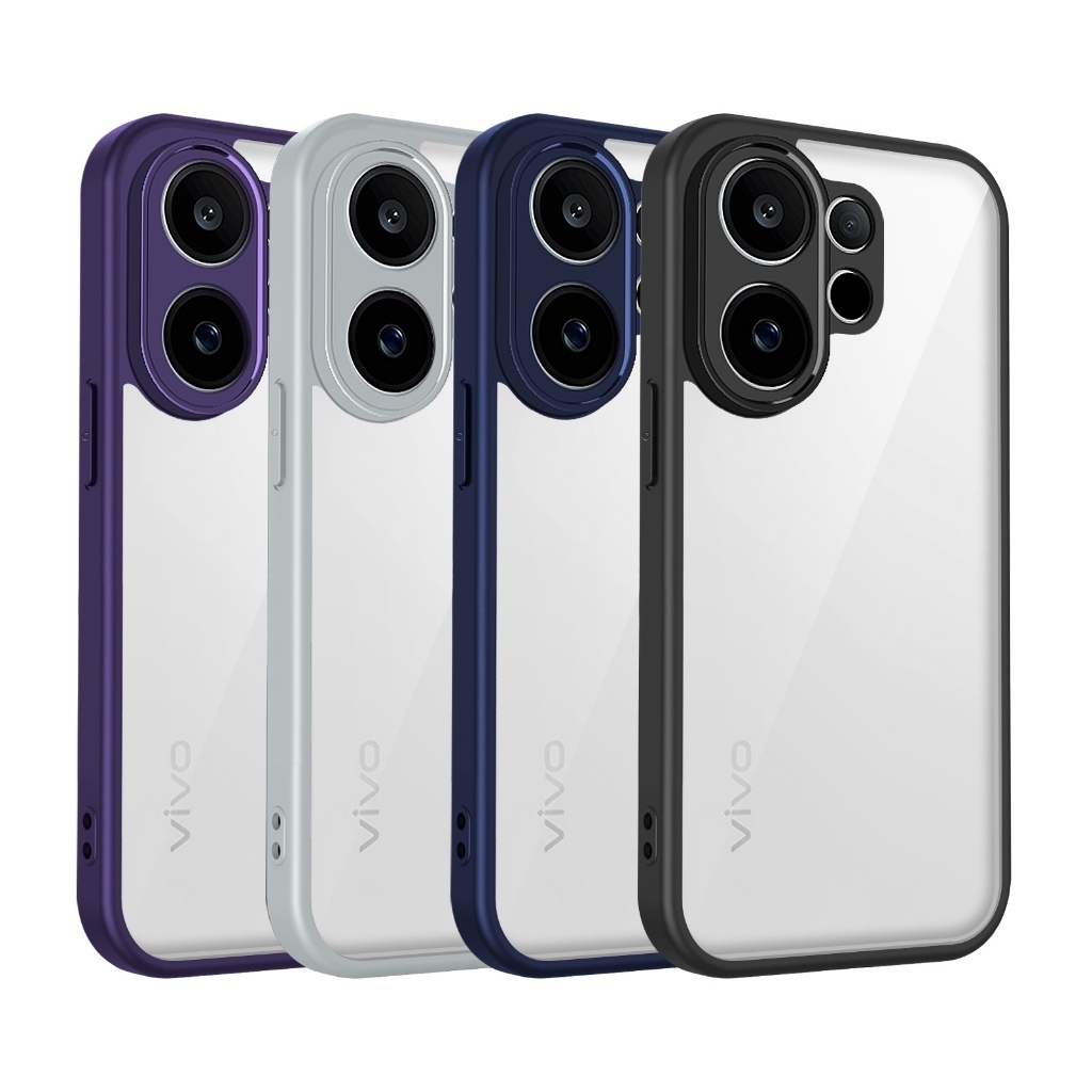 TM เคส สําหรับ VIVO V60lite V60 V70 Y21D/Y31(2025) V50 V5lite Y29 Y04/Y04S เคลือบสีดําอะคริลิค ป้องกันกันชนกรณีปกหลัง
