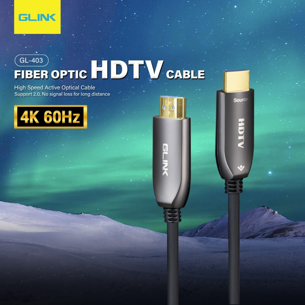 GLINK รุ่น GL-403 Fiber Optical HDTV Cable 4K สายไฟเบอร์ออฟติก