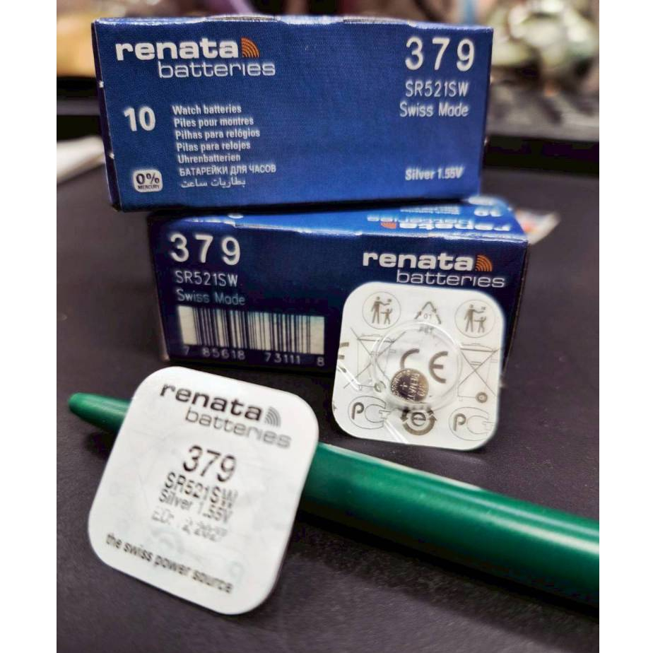 𝗥𝗘𝗡𝗔𝗧𝗔 379 / SR521SW ถ่านรีนาต้า ถ่านนาฬิกา 0% mecury Watches Battery 1.55V จำนวน 1ก้อน Silver Oxide