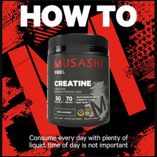Musashi Creatine 350g ครีเอทีนผง เสริมประสิทธิภาพการออกกำลังกาย ไม่มีรสชาติ (สินค้าใหม่)