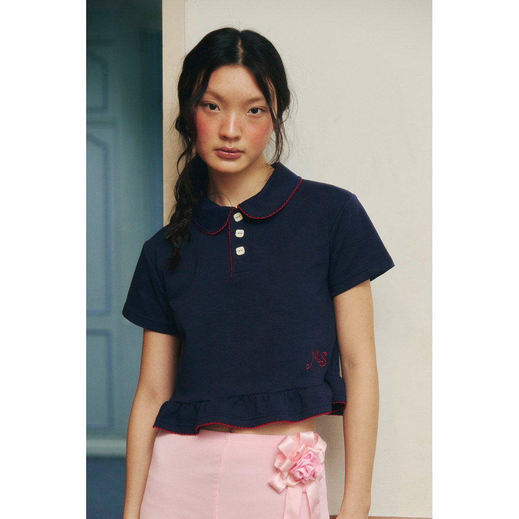 เสื้อเชิร์ตแต่งระบายที่ชาย NEKO BASIC SHIRT