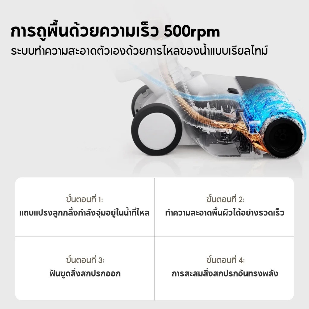 Xiaomi Truclean W20 Wet Dry Vacuum เสี่ยวมี่ เครื่องดูดฝุ่นถูบ้านไร้สาย - รูปที่ 6