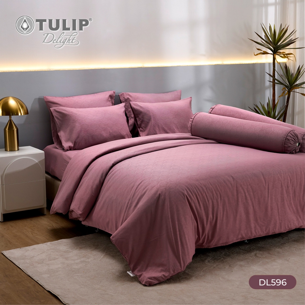 TULIP ชุดเครื่องนอน ผ้าปูที่นอน ผ้าห่มนวม รุ่น Micro Jacquard ทอลายนูนบนเนื้อผ้าสีพื้น TJ007 สัมผัสถึงความเรียบ หรู