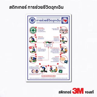 (N123) การช่วยชีวิตฉุกเฉิน ป้ายร้านยา ป้ายคลินิค ป้ายสติกเกอ…