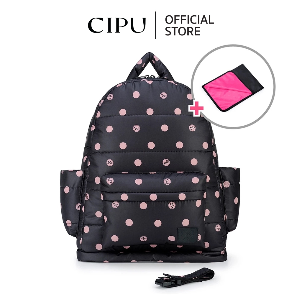 CIPU OFFICIAL STORE Value Set C | กระเป๋าใส่ของเด็กอ่อน รุ่น AIRY Backpack L สี Pink Bubble + Multi 