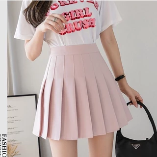 พร้อมส่ง กระโปรงเทนนิส สีพื้น น่ารักเกาหลี
