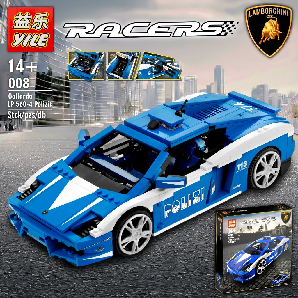 ตัวต่อ YILE008 รถลัมโบร์กินี กัลลาร์โด Lamborghini Gallardo LP 560-4 Polizia
