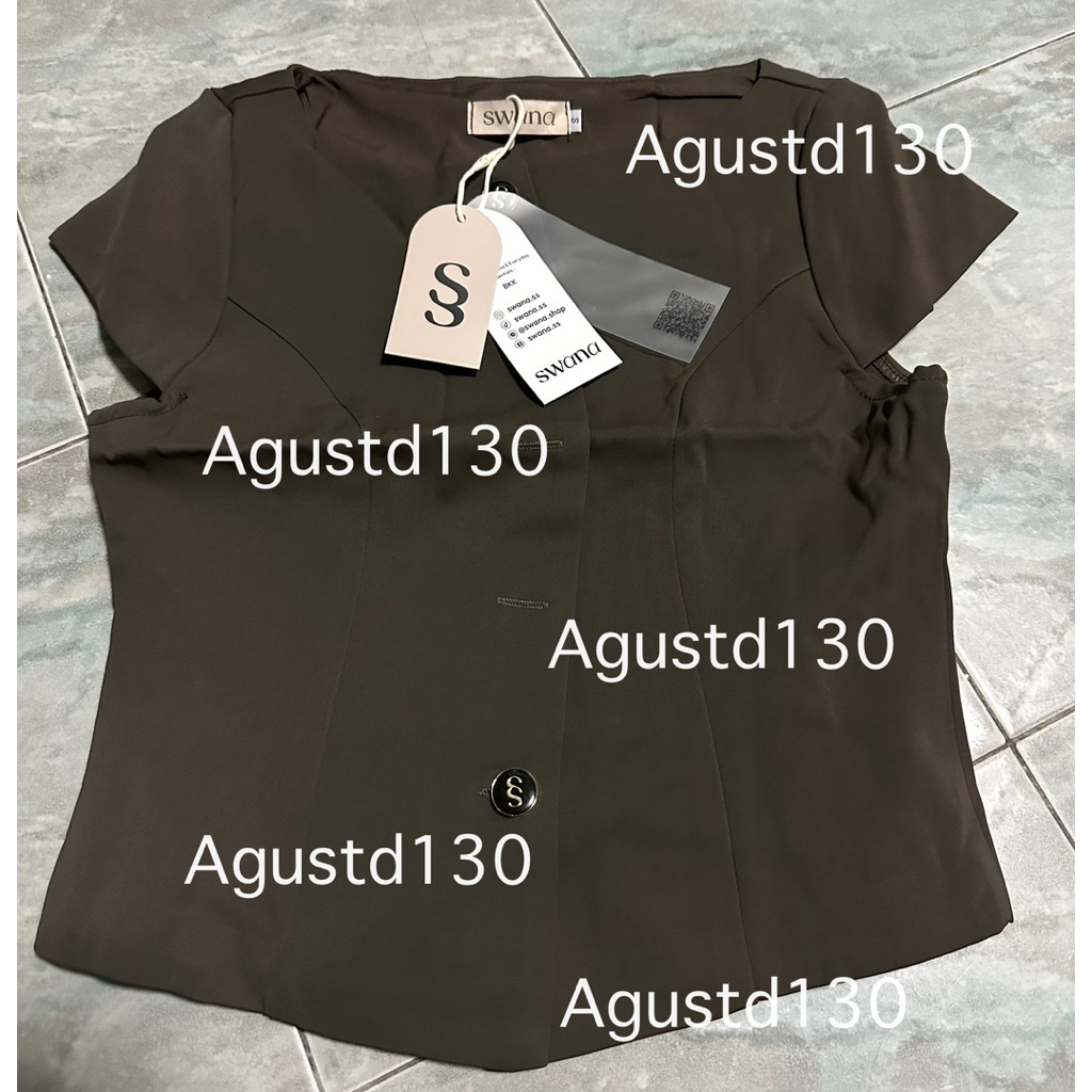 ส่งต่อ📍เสื้อทำงานแบรด์ SWANA คอเหลี่ยม สีน้ำตาล ไซค์S ใส่ลอง 1ครั้ง