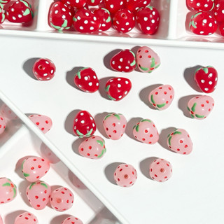 ลูกปัด ลูกปัดสตอเบอร์รี่ 5ชิ้น