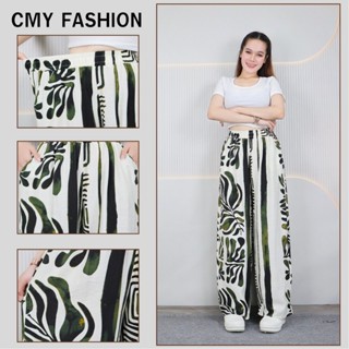 กางเกงขายาว 9ส่วน กางเกงขายาวผู้หญิง ทรงขากระบอกกลาง พิมพ์ลา…