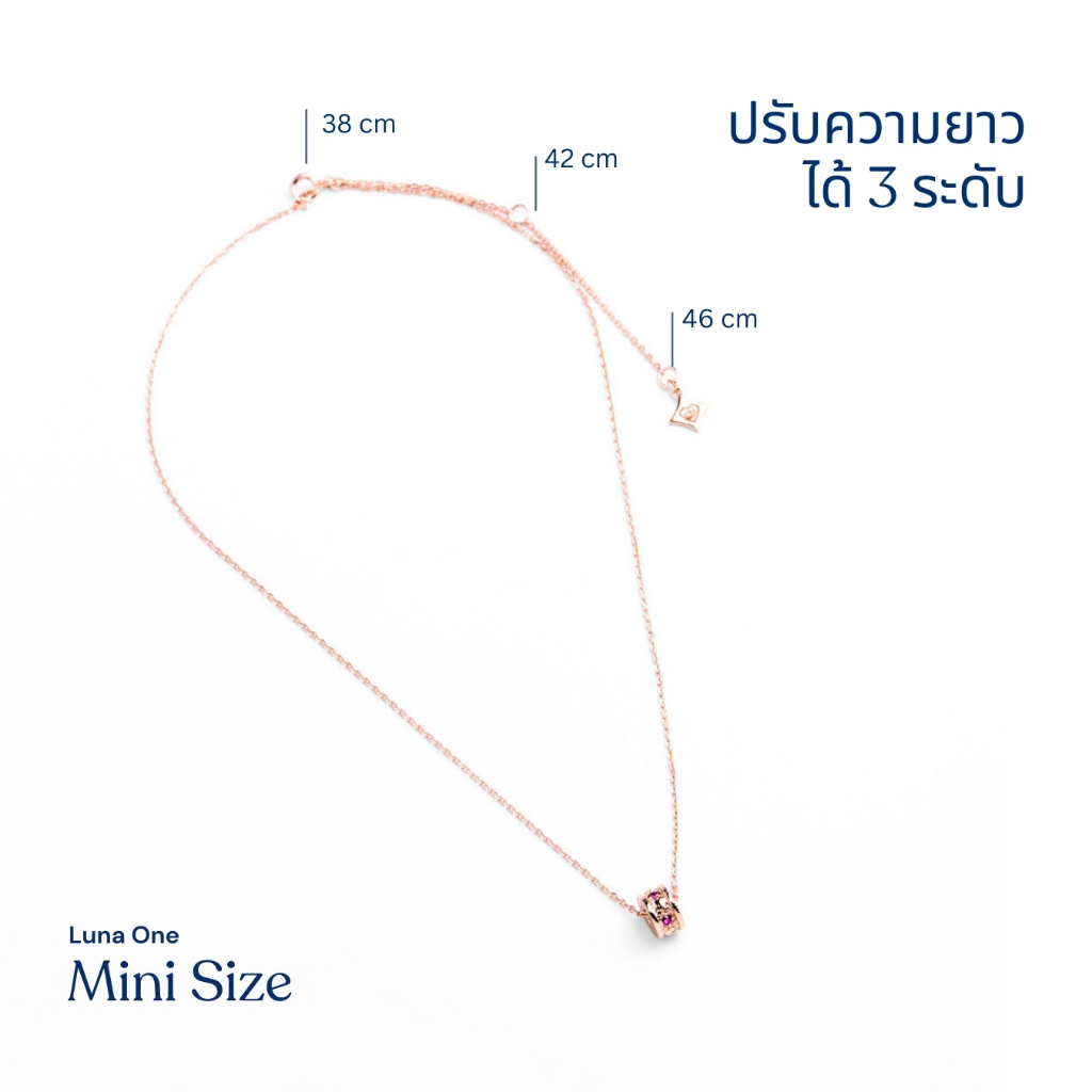 LUCYSUMMER สร้อยคอ Mini พร้อมจี้วงล้อ พลอยแท้ รุ่น LUNA ONE Necklace - Mini Size ตัวเรือนเงินแท้ พลอยแท้ รูปที่ 5