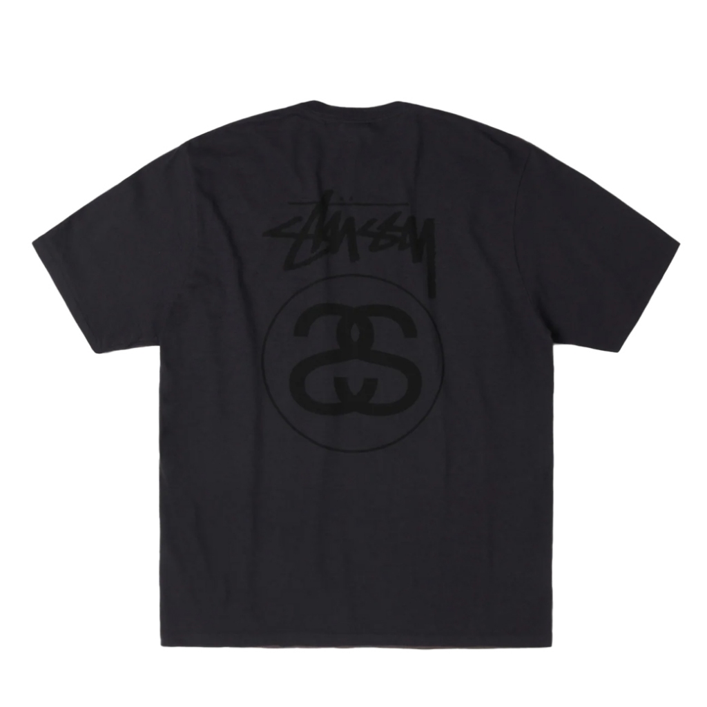 Stussy Tee Stock link Pigment Dyed (FADED BLACK)