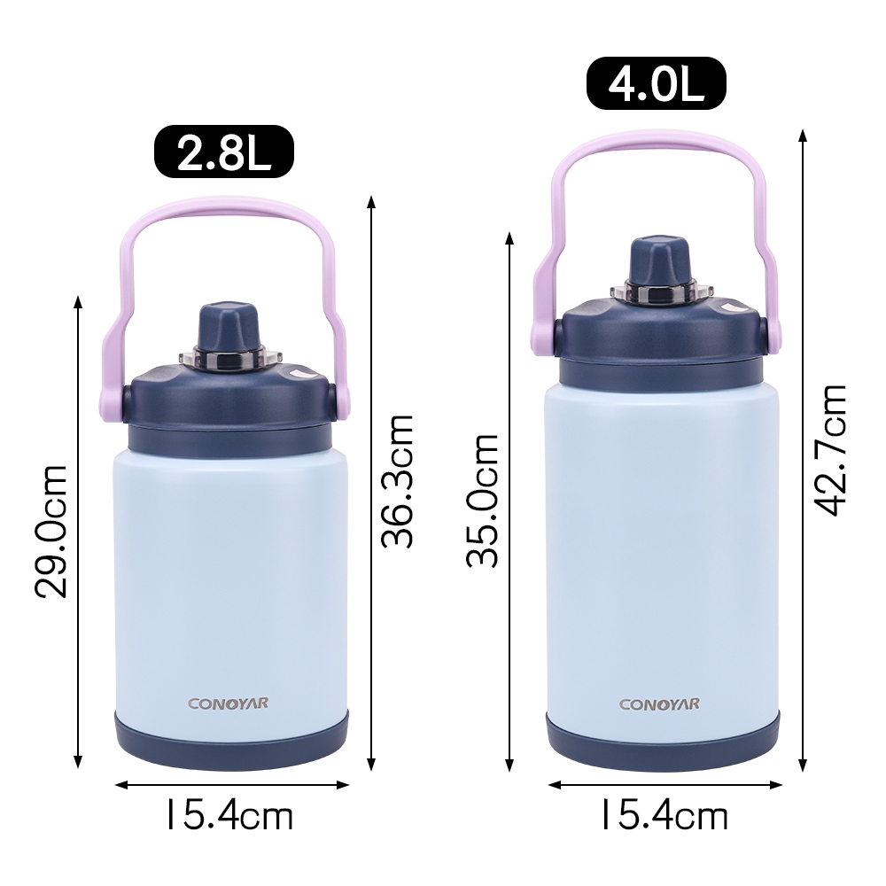 🔥 [ซื้อ 1 แถม 3 ] 🔥 CONOYAR ถังน้ําแข็งหุ้มฉนวนความจุขนาดใหญ่ 304สแตนเลส 2.8L/4L แก้วเก็บความเย็นขนาดใหญ่ T01303 - รูปที่ 2