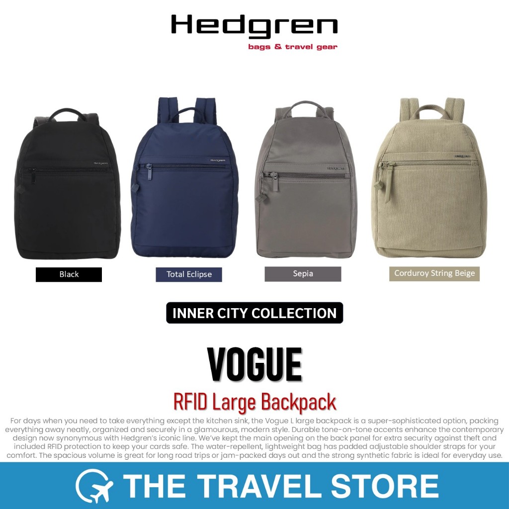 Hedgren VOGUE RFID Large Backpack กระเป๋าเป้ สะพายหลัง