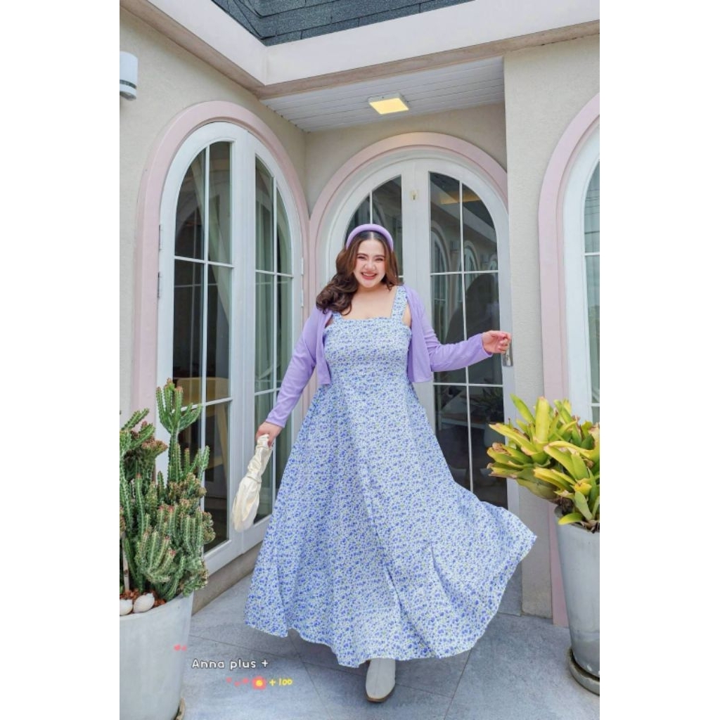 ANNA ชุดเดรส+เสื้อแขนยาว Bigsize