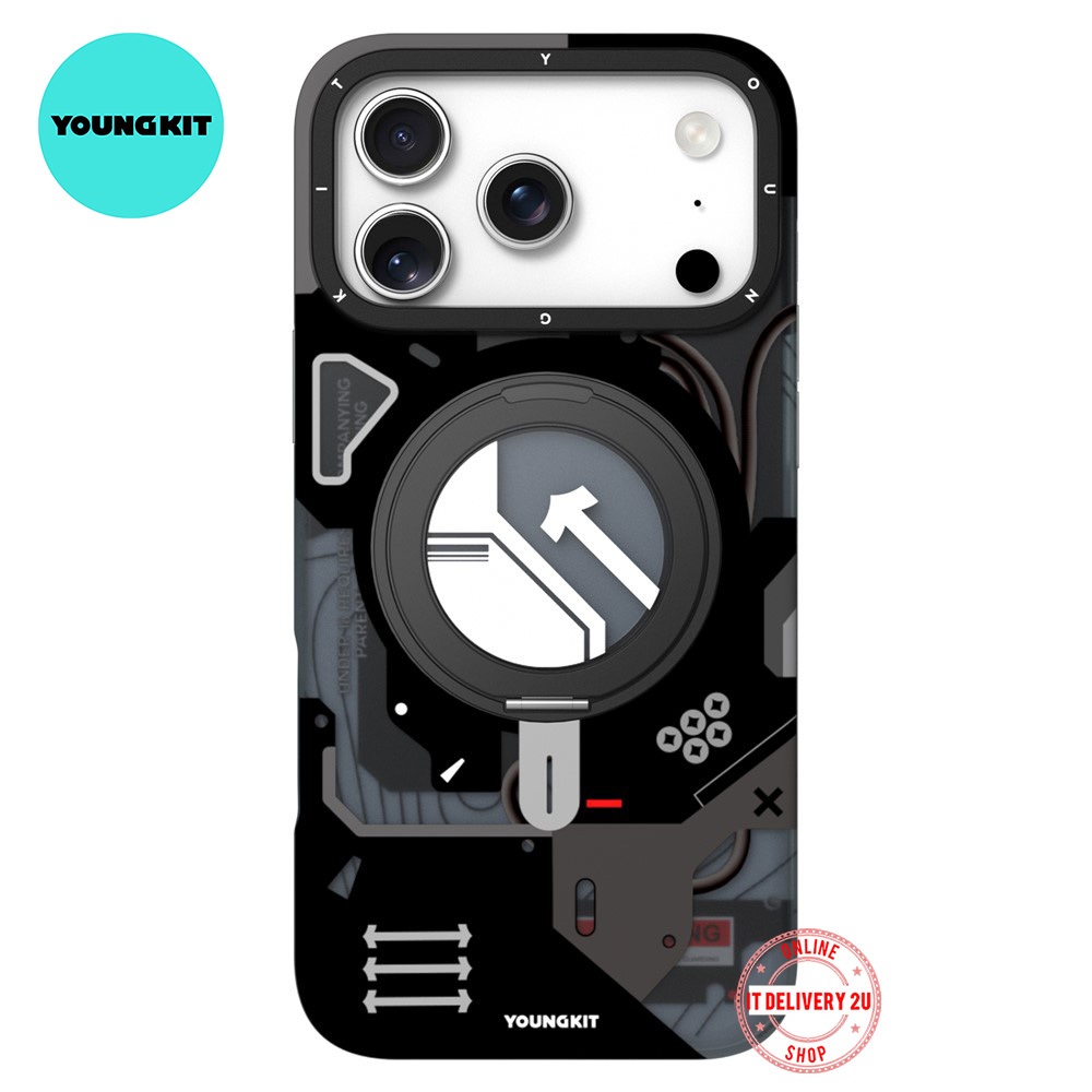 YOUNGKIT Cyberpunk เคสแม่เหล็ก เคสแบบตั้งหมุนได้ iPhone 17 Pro / 17 Pro Max เคสไอโฟน 17ProMax Magnetic Rotate Case
