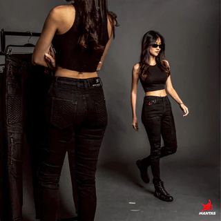 กางเกงการ์ดผู้หญิง CE Level 2 แบรนด์ไทย MANTA DENIM รุ่น FE SERIES กางเกงไบค์กี้