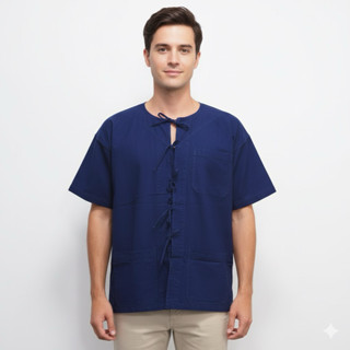 เสื้อหม้อห้อมคอเฮงเชือกผูก