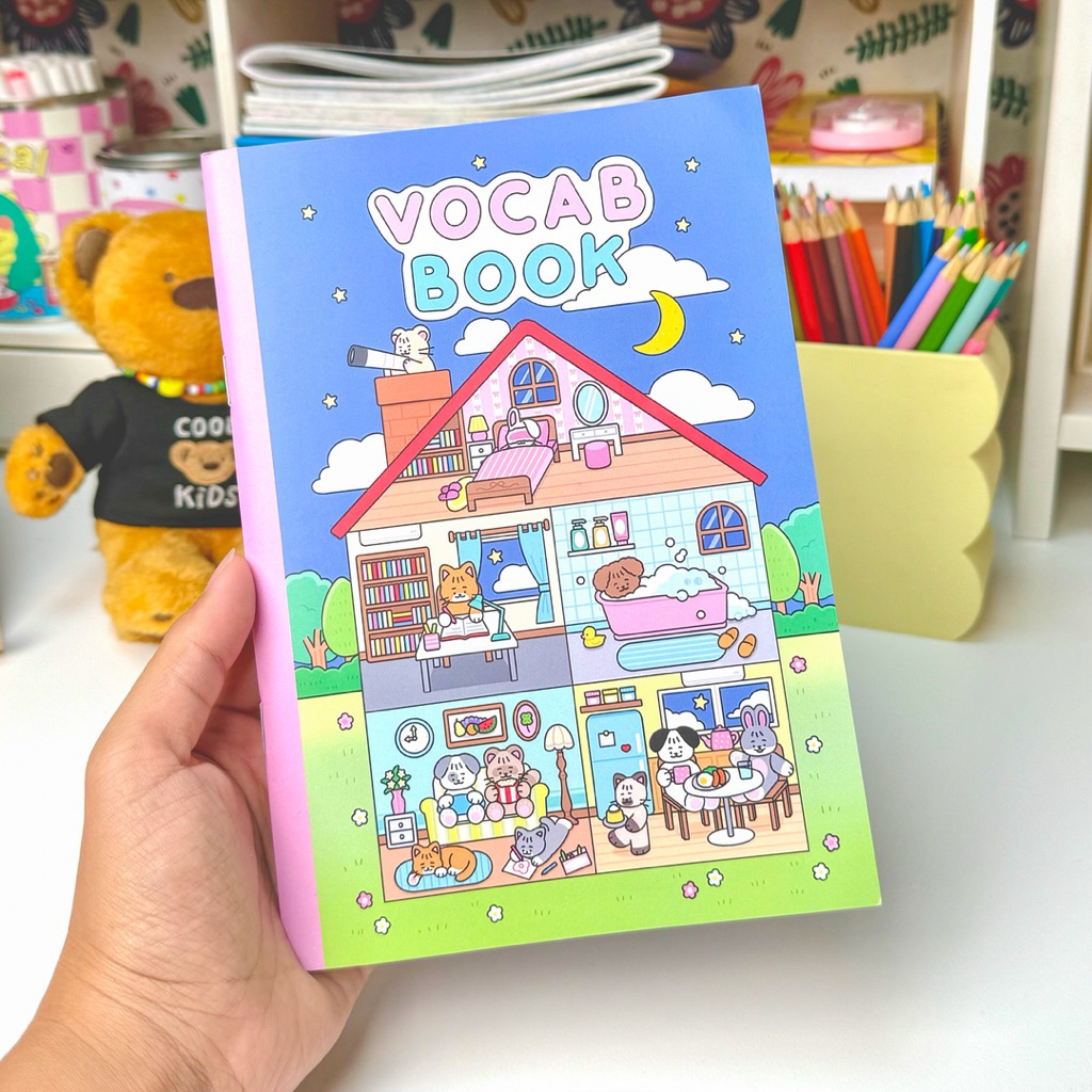 Vocab book สมุดจดคำศัพท์ 1000+ คำ พิมพ์สีทุกหน้า!