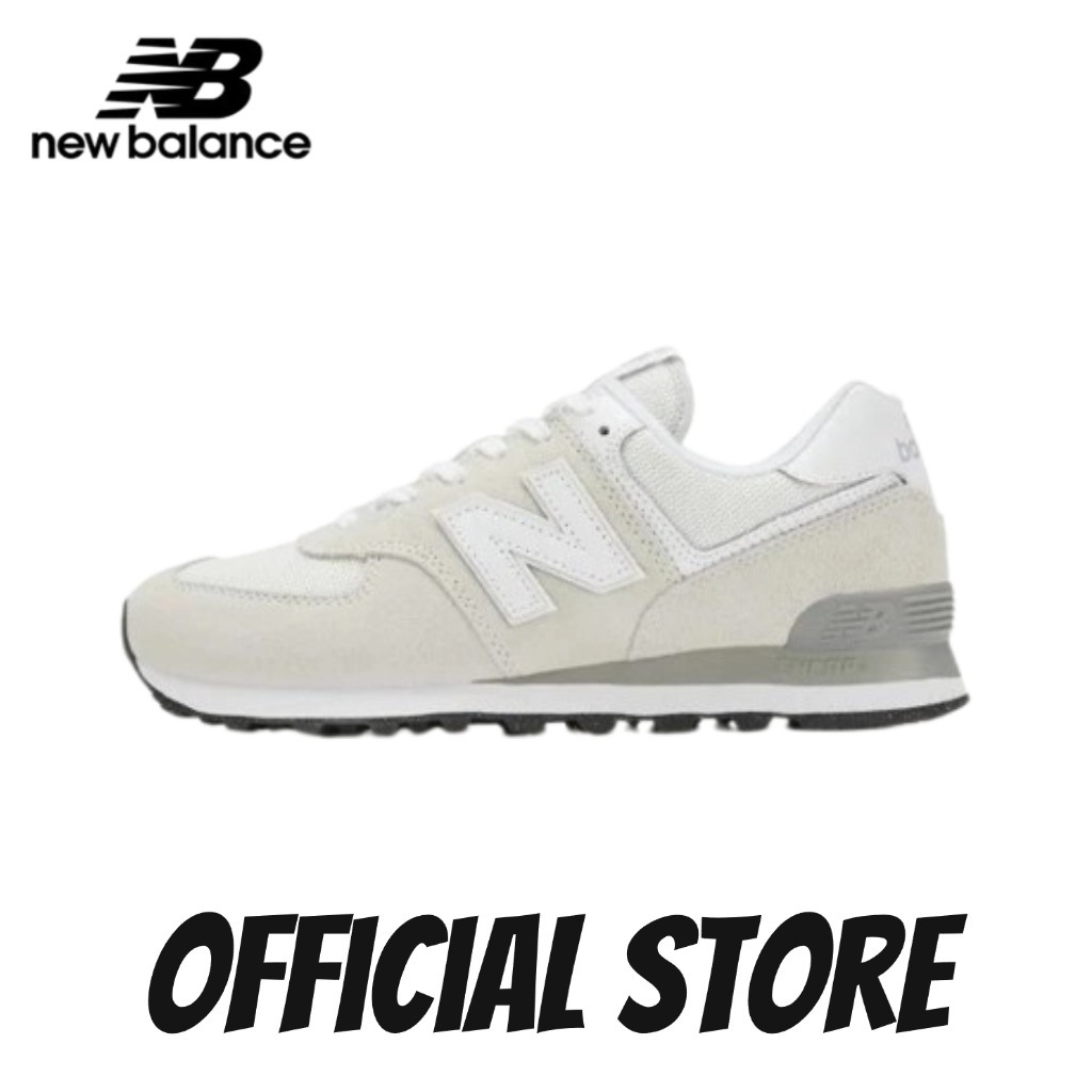 รองเท้าวิ่ง New Balance 574 Low-Top น้ำหนักเบาและทนต่อแรงกระแทก สำหรับผู้ชายและผู้หญิง (สีเทาอ่อน)
