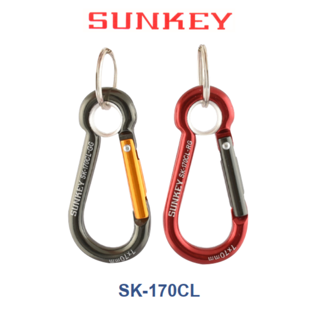 SUNKEY ห่วงตะขอ ขนาด 6 x 60mm. - 7 x 70mm. สีเทาทอง สีเทาแดง No.SK-160CL / SK-170CL