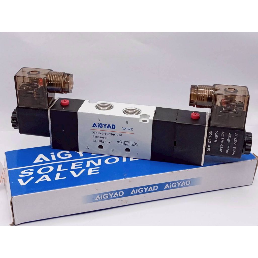 ใหม่ 4v330C-10. 12-24-220v โซลินอยด์วาล์วปิดกลางคู่แบบนําร่องภายใน 5/3 ทาง (Port 3/8″ ร้านในกทมส่งของทุกวัน ราคา ถูกที่สุด ดีลบีเคเค แกลเลอรีภาพที่ 4