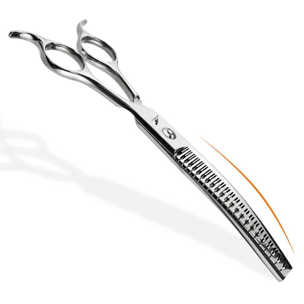 กรรไกรซอยขนสุนัขและแมว 50% (แบบโค้ง) ขนาด 7 นิ้ว