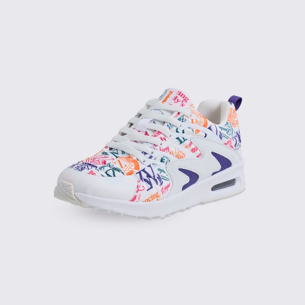 Zumba Printed Air Lo - White (รองเท้าออกกำลังกายซุมบ้า)