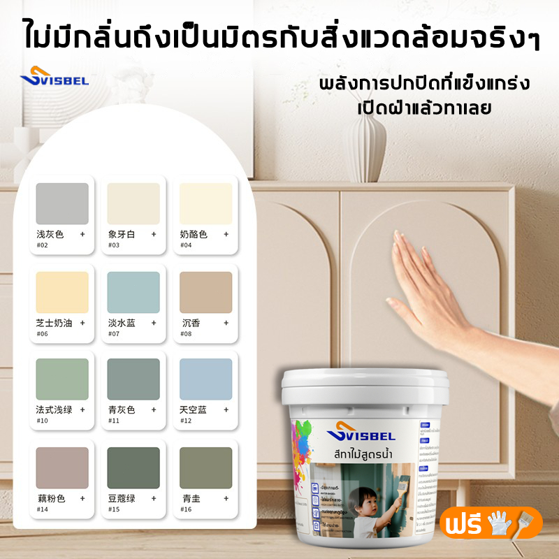 🌈รับคืนหากมีกลิ่นเหม็น🌈Svisbel สีย้อมไม้ 1kg สีทาไม้กันน้ำ สีทาไม้สูตรน้ำ ทาสี สีที่ทำจากพืช ใช้ได้กับไม้ทุกประเภท