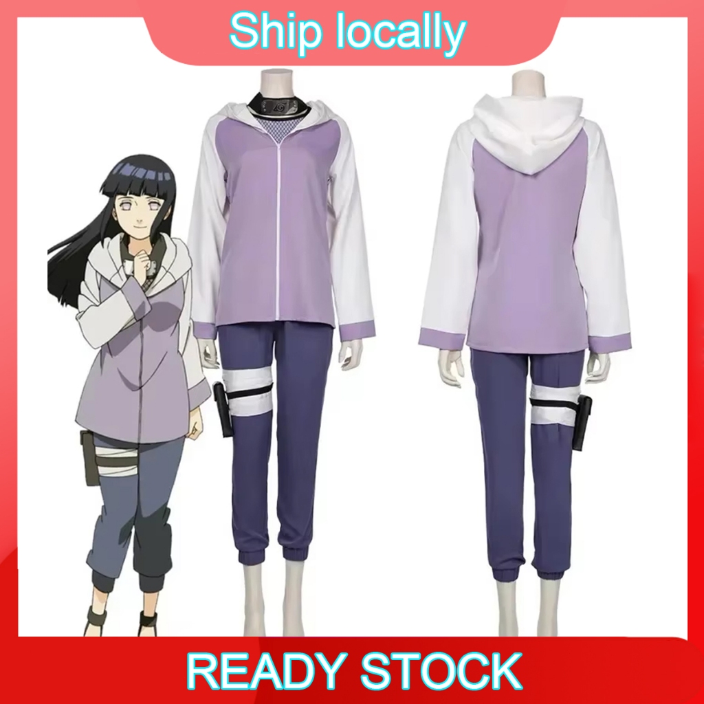 Anime Hyuga Hinata Cosplay ชุดคอสเพลย์อนิเมะ ฮิยูงะ ฮินาตะ ชุดเครื่องแบบ ฮิยูงะ ฮินาตะ แจ็กเก็ต กางเกง ชุด เครื่องประดับ