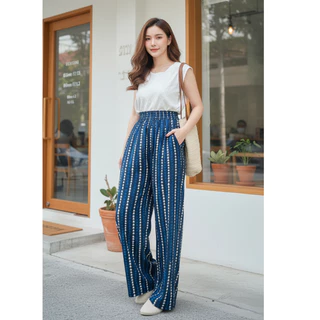 Nana’s Craft กางเกงขากระบอกยาว รุ่น Bamboo Plus ผ้าฝ้ายอินเดีย 🇮🇳 Indian Hand Block