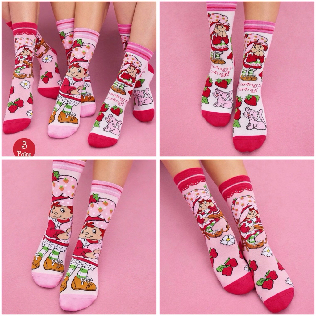 เซ็ตถุงเท้าข้อสั้น/ยาว สตรอว์เบอร์รี่ช็อตเค้ก (สินค้างานลิขสิทธิ์แท้100% X Strawberry Shortcake) - รูปที่ 5