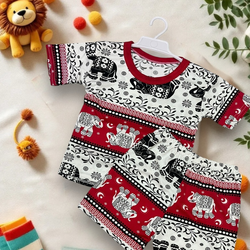 ชุดช้างเด็ก ผ้าไมโคร ราคารวมเสื้อกางเกง