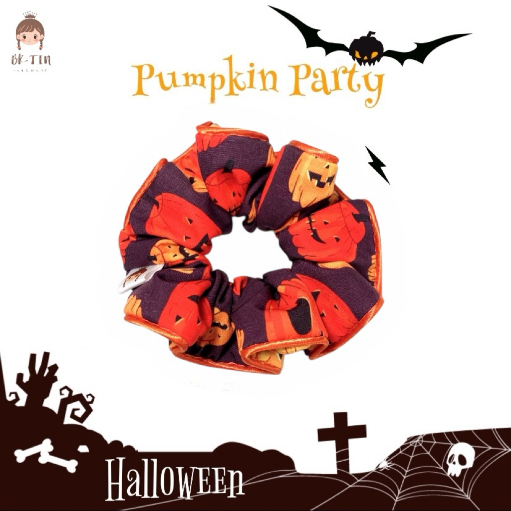 ยางรัดผม •BK-TIN HANDMADE• halloween fabric 💀🎃