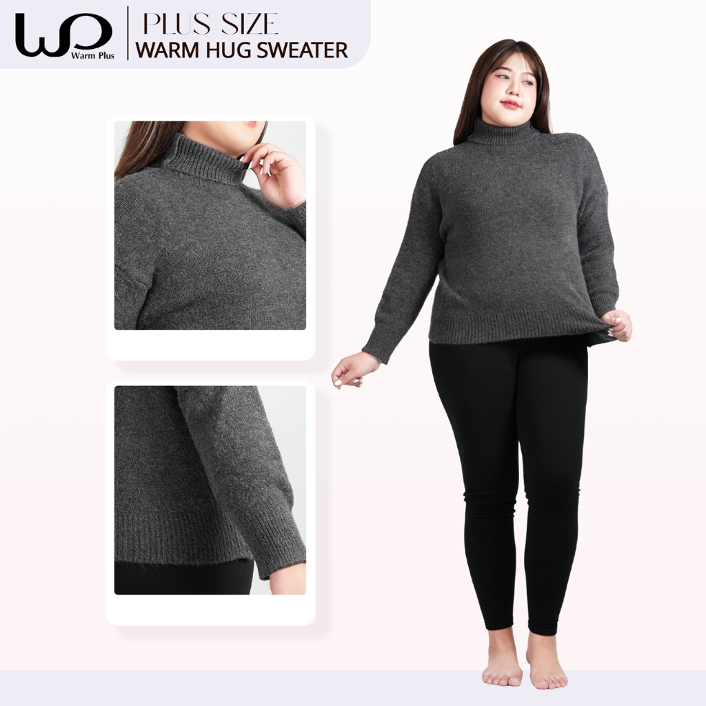 warmplus เสื้อไหมพรมคอเต่า Oversize ผู้หญิง แขนยาว กันหนาว ผ้าหนา ใส่สบาย สเวตเตอร์แฟชั่นเกาหลี ราคา ถูกที่สุด ดีลบีเคเค แกลเลอรีภาพที่ 4