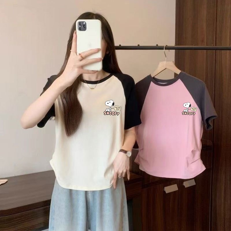 เสื้อครอปน่ารักสไตล์เกาหลี oversize เสื้อผ้าสาวอวบอ้วนไซส์ใหญ่ เสื้อยืดสวยๆผู้หญิงกําลังฮิตใหม่ล่าสุด แฟชั่นมาใหม่ M-3XL - รูปที่ 5