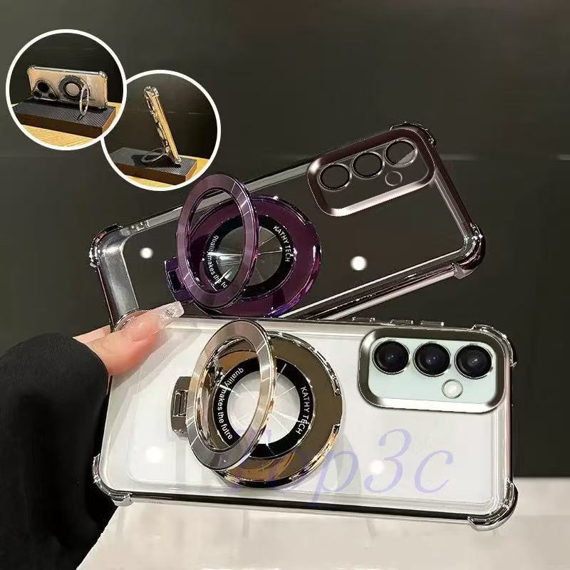 เคสพร้อมขาตั้ง สำหรับ Samsung A17 A07 A56 A36 A26 A16 A06 A55 A54 A05S S24FE เคสกันกระแทก+ขาตั้งวงแหวนตัวอักษร