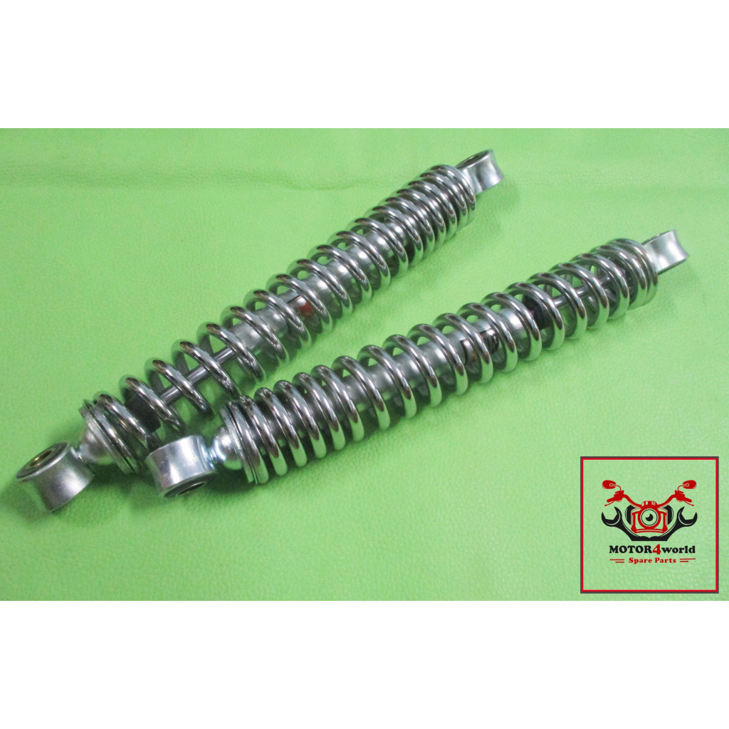 YAMAHA CHAPPY LB50 LB80 BOBBY50 GT50 GT80 - REAR SHOCK SETJAPAN MINT "CHROME" (285 mm.) // โช๊คหลัง 