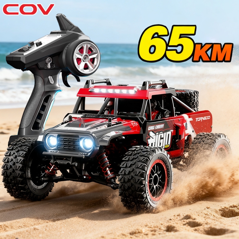 รถบังคับวิทยุ RC ออฟโรด 65km มอเตอร์คาร์บอน 390 ระบบส่งกำลังโลหะ 4WDรถบรรทุกไฟฟ้าออฟโรดอัตราส่วน1:12