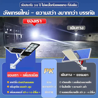 💡รับประกัน30ปี💡 ไฟโซลาเซลล์ ไฟถนนโซล่าเซลล์ LED ไฟภายนอกอาคารไฟสปอร์ทไลต์ IP69 ​กันน้ำแล ป้องกันฟ้าผ่าหมอก