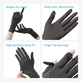 SOLOEVER Cycling gloves UPF 50+ ป้องกันรังสียูวี Women's ถุงมือขับรถหน้าจอสัมผัสแบบตาข่ายสำหรับป้องกันแสงแดด